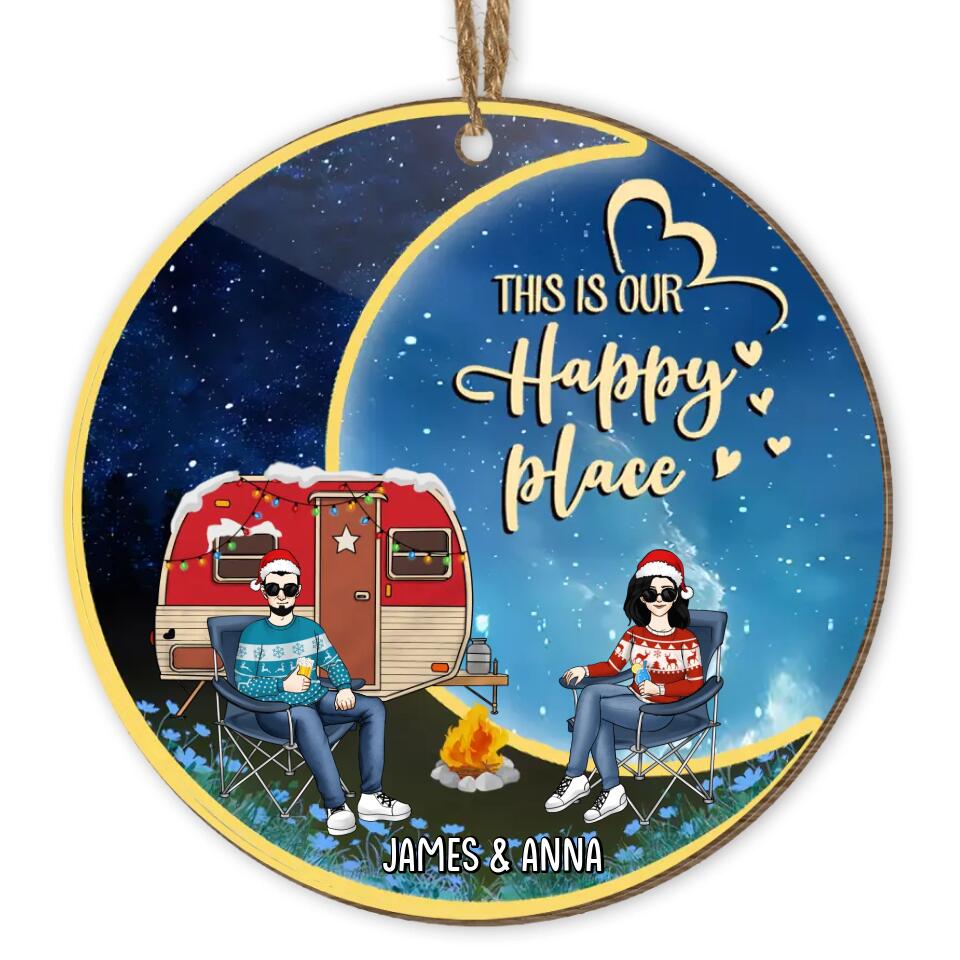 This Is Our Happy Place - Personalized Ornament, Gift For Camping Lover