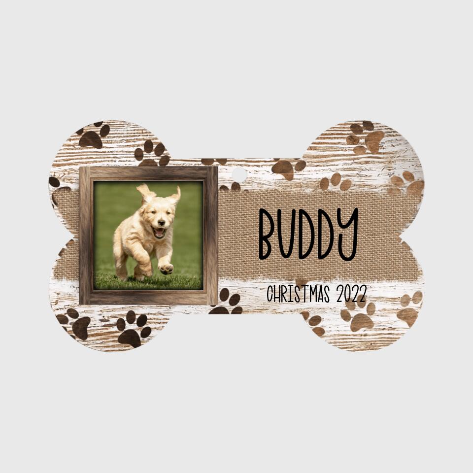 Rustic Farmhouse Style Dog Bone Ornament Sublimation Digital Download | Christmas Ornament