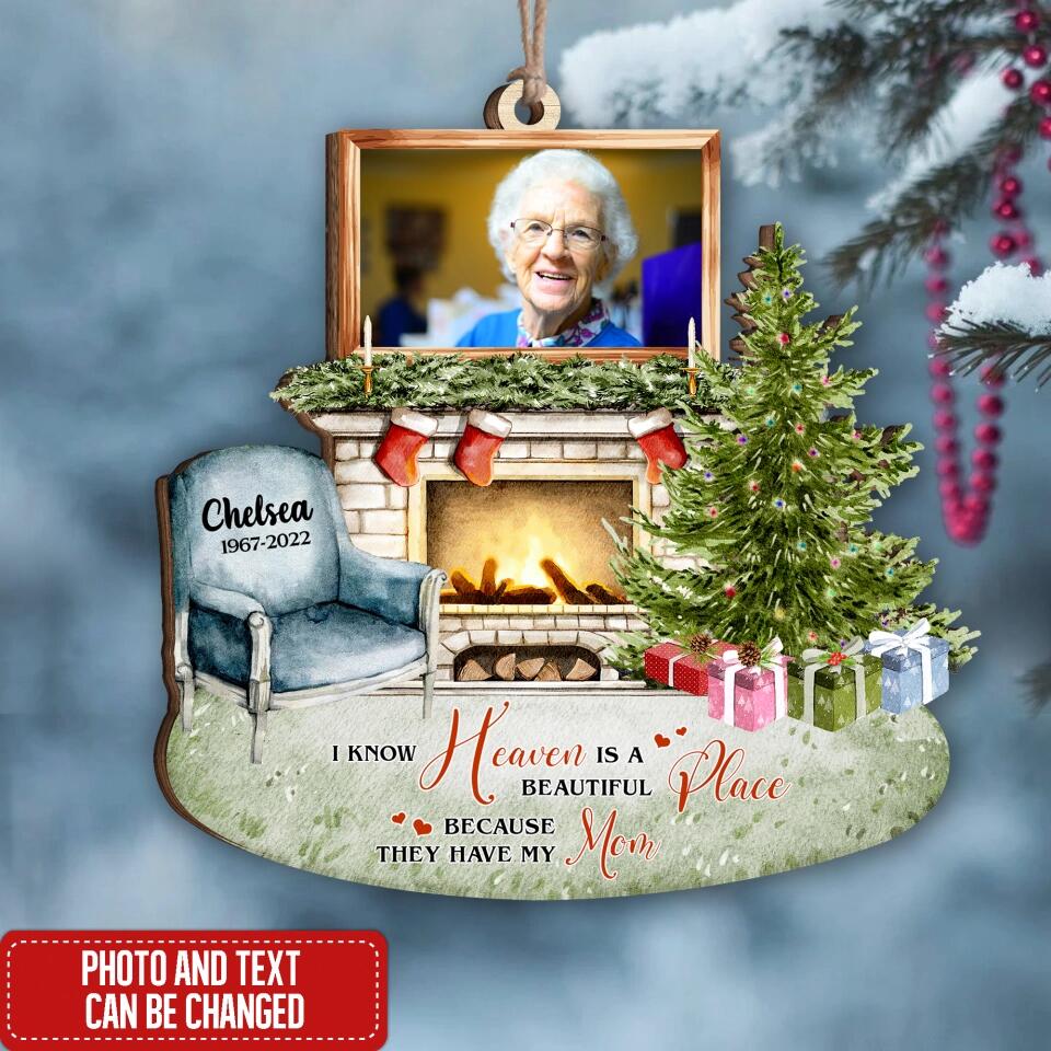 Personalized Memorial Wooden Ornament - Custom Sympathy Gift - Thinking Of You - Remembrance Gift - In Memory Ornament - Personalized Christmas In Heaven Ornament