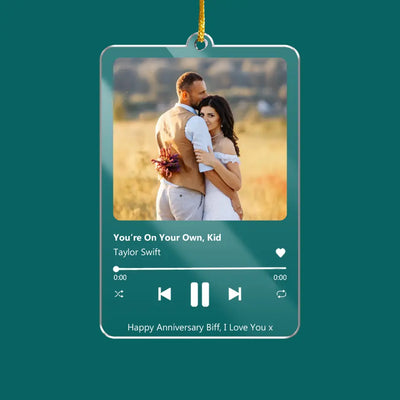 Custom Photo And Song Acrylic Ornament - Personalized Music Gift - Gifts For Lovers - Valentines Day Gift - Personalized Couple Acrylic Ornament