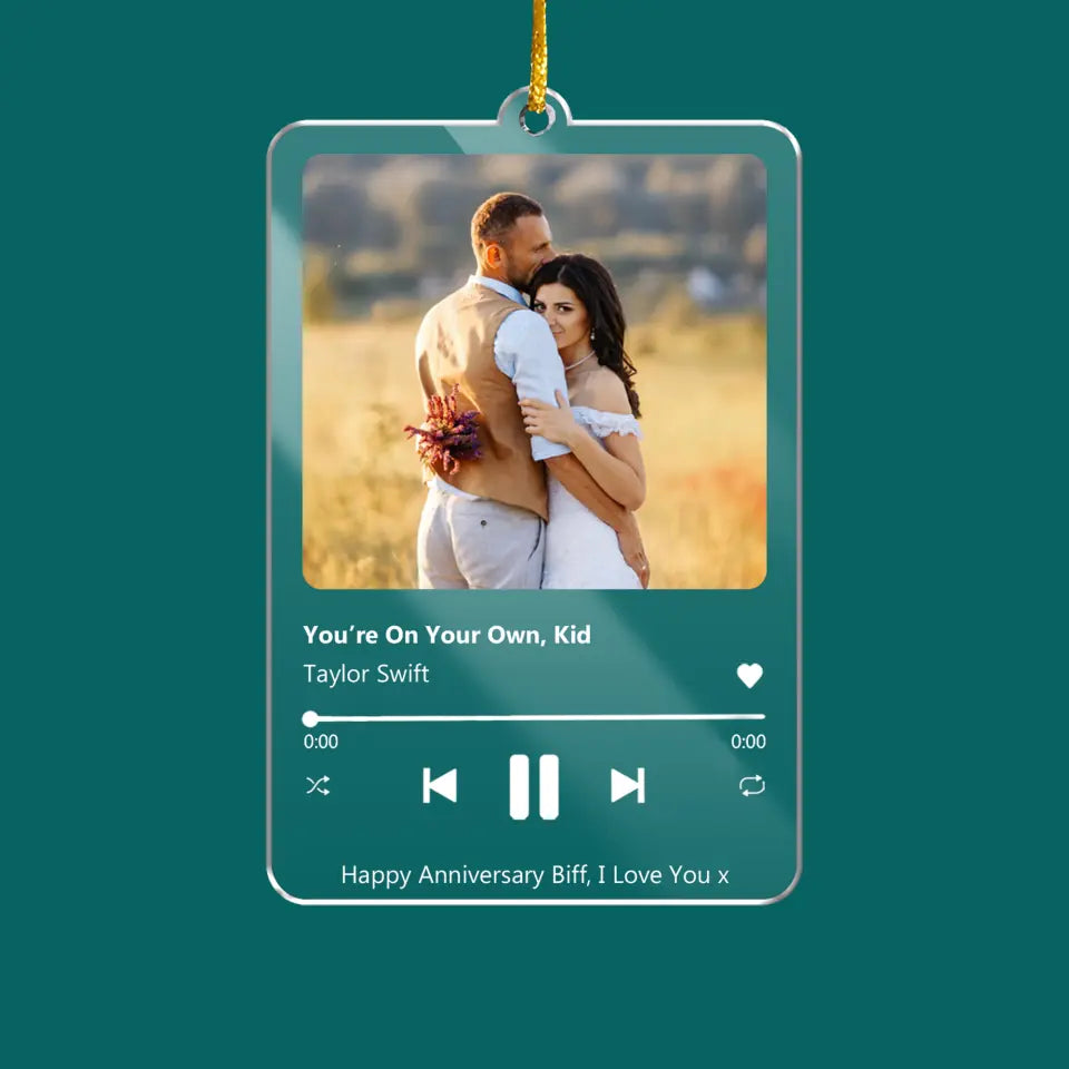 Custom Photo And Song Acrylic Ornament - Personalized Music Gift - Gifts For Lovers - Valentines Day Gift - Personalized Couple Acrylic Ornament