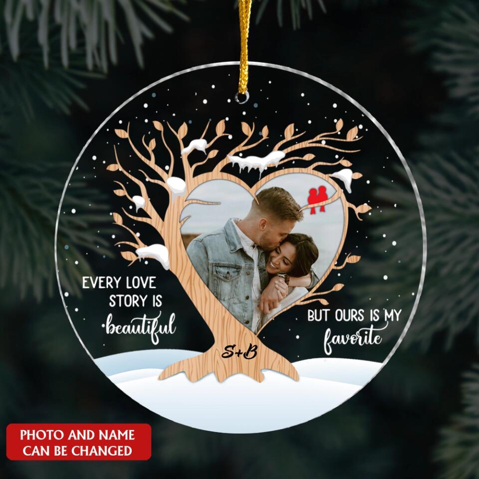 Our Love Story Is My Favourite Ornament - Personalized Christmas Ornament For Couple - Valentines Day Gift - Personalized Love Acrylic Ornament