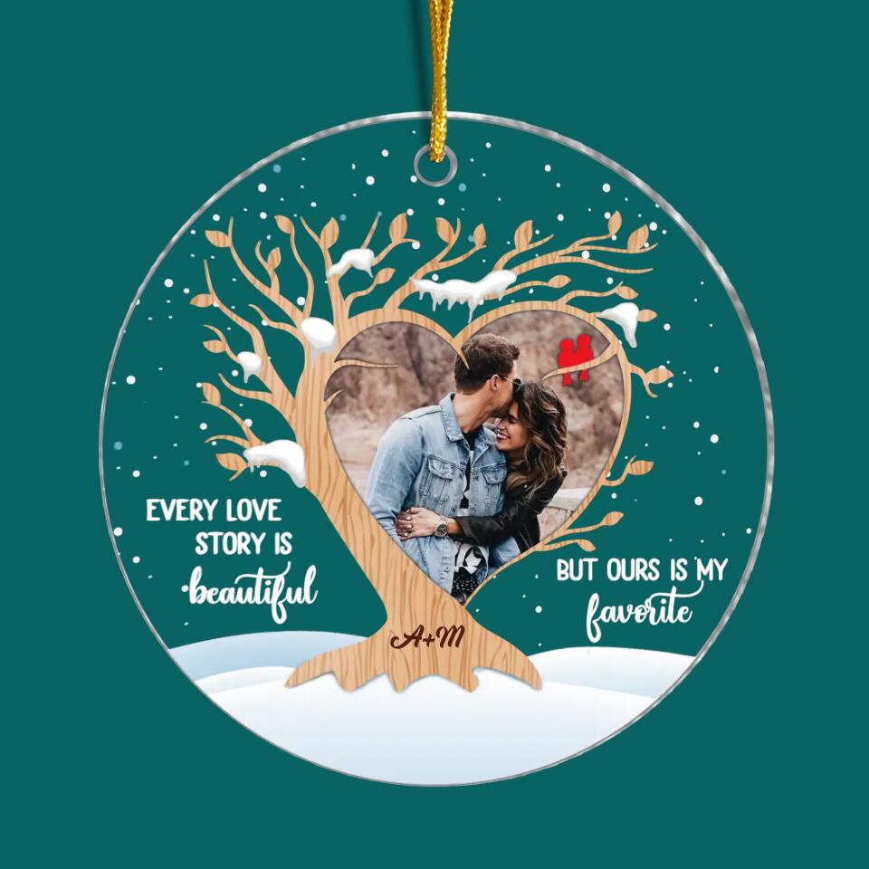 Our Love Story Is My Favourite Ornament - Personalized Christmas Ornament For Couple - Valentines Day Gift - Personalized Love Acrylic Ornament