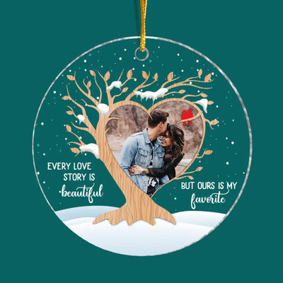 Our Love Story Is My Favourite Ornament - Personalized Christmas Ornament For Couple - Valentines Day Gift - Personalized Love Acrylic Ornament