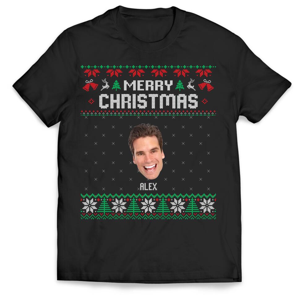 All I Want For Christmas - Personalized T-shirt, Custom Photo, Funny Christmas Shirt