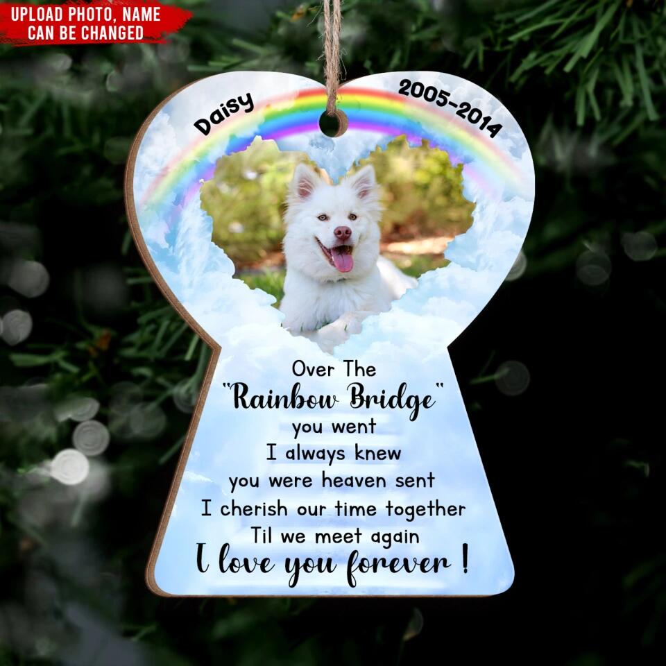 Rainbow Bridge Memorial Wooden Ornament - Sympathy Gift - Pet Memorial Ornament - Dog Lover Gift - Personalized Loving Memory Of Pet Ornament