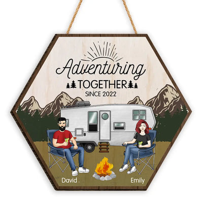 Adventure Couple Gifts Personalized Wooden Sign - Gift For Couple - Gift For Her, Him - Gift For Camping Couples - Personalized Camping Sign
