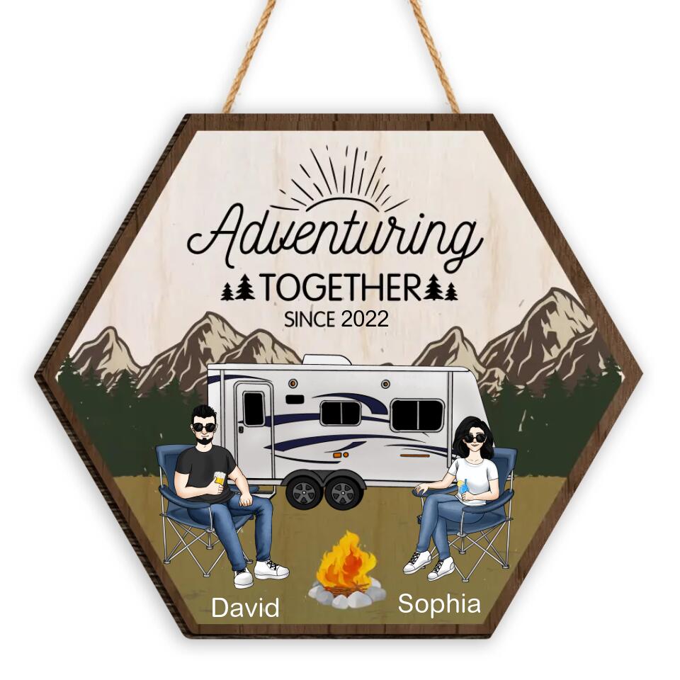 Adventure Couple Gifts Personalized Wooden Sign - Gift For Couple - Gift For Her, Him - Gift For Camping Couples - Personalized Camping Sign