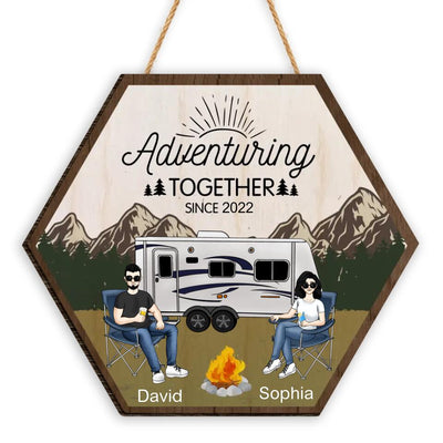 Adventure Couple Gifts Personalized Wooden Sign - Gift For Couple - Gift For Her, Him - Gift For Camping Couples - Personalized Camping Sign