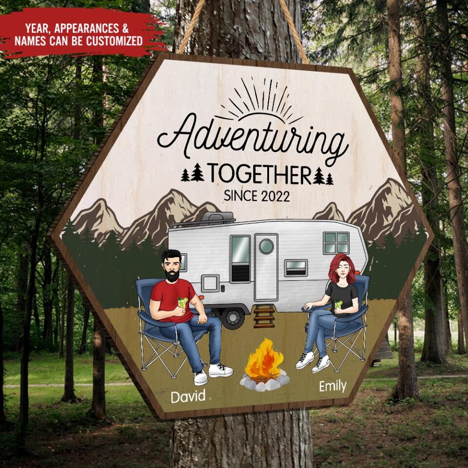 Adventure Couple Gifts Personalized Wooden Sign - Gift For Couple - Gift For Her, Him - Gift For Camping Couples - Personalized Camping Sign