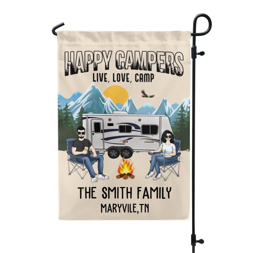Personalized Camping Flag Campground Garden Flag, Camper Gift - Personalized Garden Flag