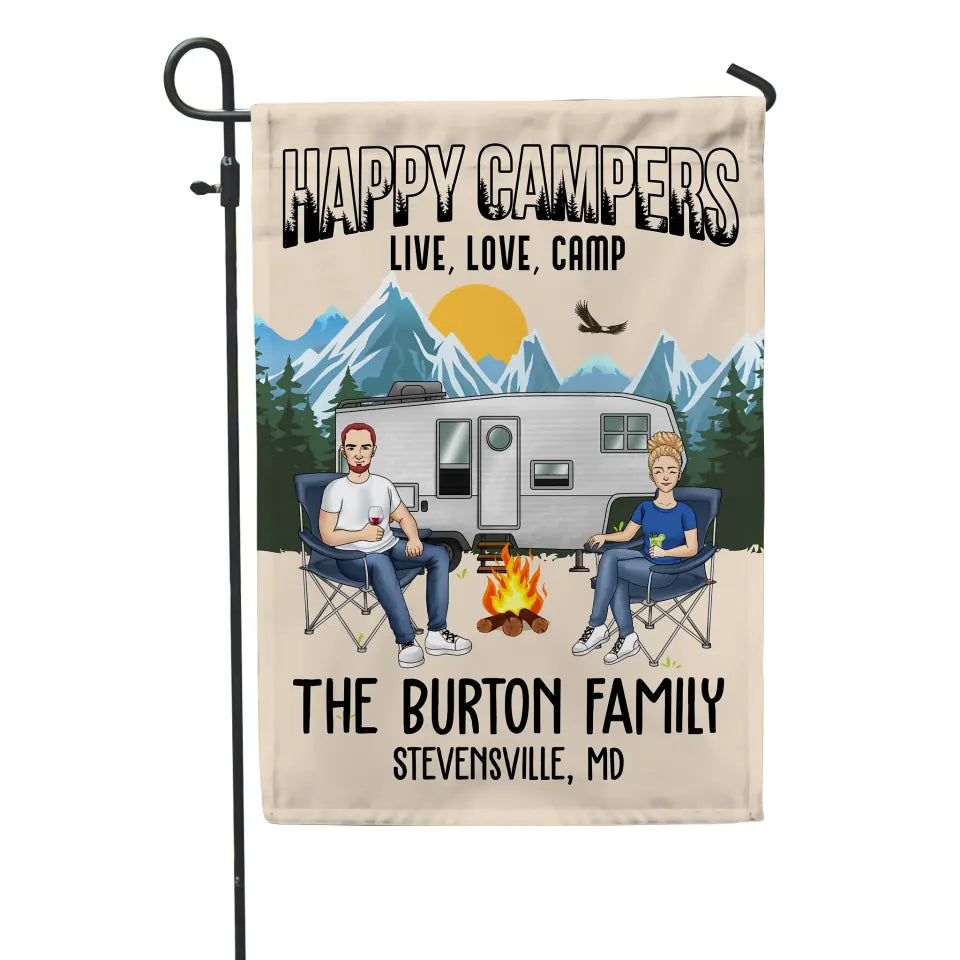 Personalized Camping Flag Campground Garden Flag, Camper Gift - Personalized Garden Flag