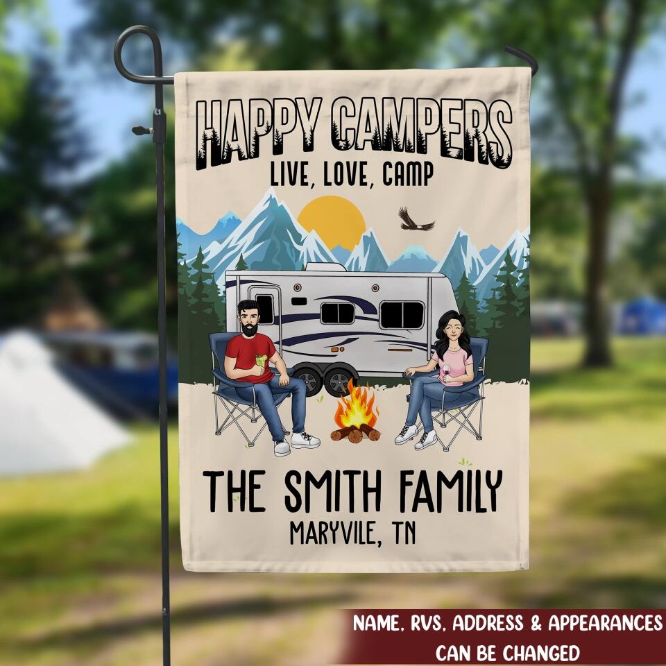 Personalized Camping Flag Campground Garden Flag, Camper Gift - Personalized Garden Flag