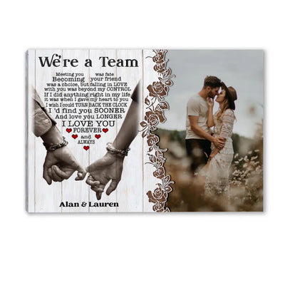 Personalized Meeting You Was Fate Canvas - Husband And Wife - Husband Gift - Wedding Gift - Hand In Hand - Anniversary Gift