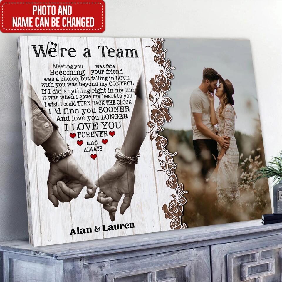 Personalized Meeting You Was Fate Canvas - Husband And Wife - Husband Gift - Wedding Gift - Hand In Hand - Anniversary Gift