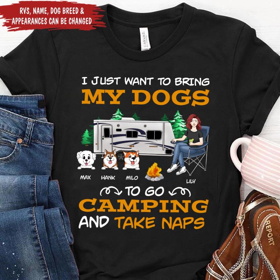 Camping Girl Shirt - Dog Mom Shirts, Dog Mama TShirt - Dog Lovers Gift - Fur Mama Shirt - Camping Lovers Shirt