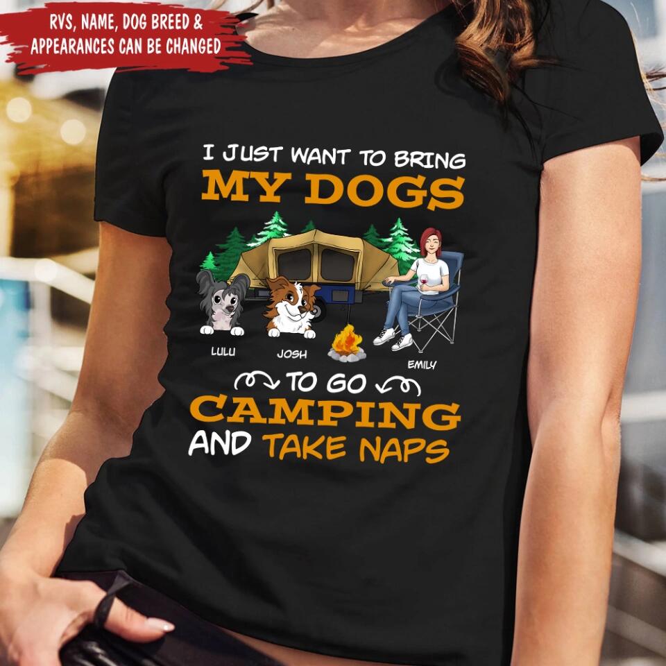 Camping Girl Shirt - Dog Mom Shirts, Dog Mama TShirt - Dog Lovers Gift - Fur Mama Shirt - Camping Lovers Shirt