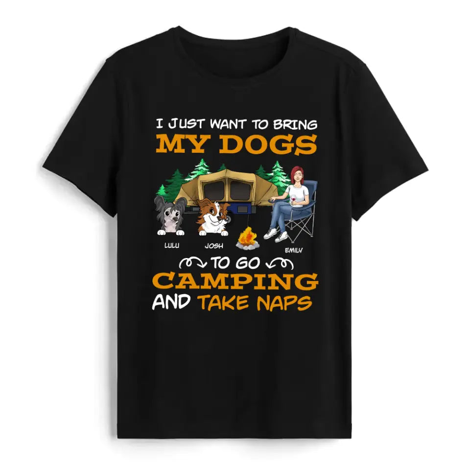 Camping Girl Shirt - Dog Mom Shirts, Dog Mama TShirt - Dog Lovers Gift - Fur Mama Shirt - Camping Lovers Shirt