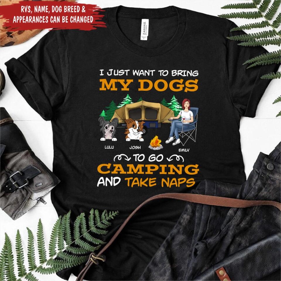 Camping Girl Shirt - Dog Mom Shirts, Dog Mama TShirt - Dog Lovers Gift - Fur Mama Shirt - Camping Lovers Shirt