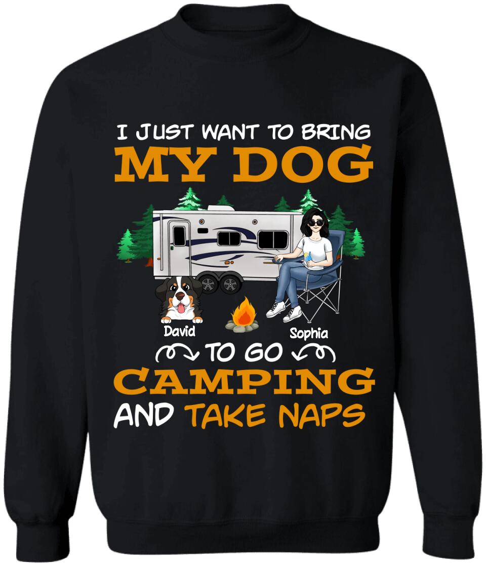 Camping Girl Shirt - Dog Mom Shirts, Dog Mama TShirt - Dog Lovers Gift - Fur Mama Shirt - Camping Lovers Shirt