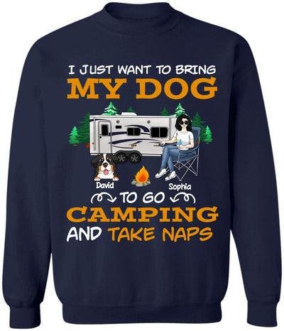 Camping Girl Shirt - Dog Mom Shirts, Dog Mama TShirt - Dog Lovers Gift - Fur Mama Shirt - Camping Lovers Shirt