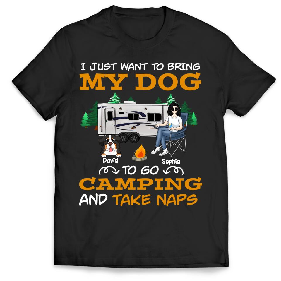 Camping Girl Shirt - Dog Mom Shirts, Dog Mama TShirt - Dog Lovers Gift - Fur Mama Shirt - Camping Lovers Shirt