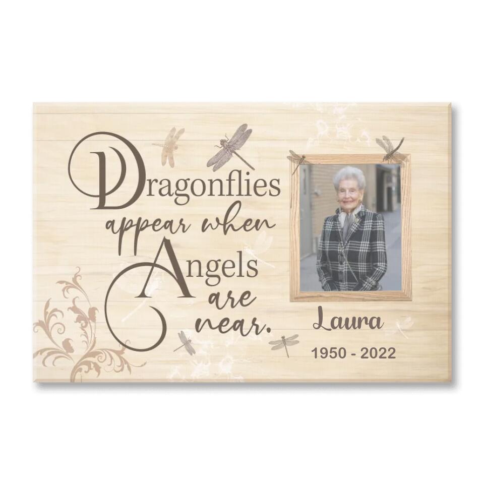 Dragonflies Appear When Angles Are Near - Personalized Canvas, Memorial Canvas