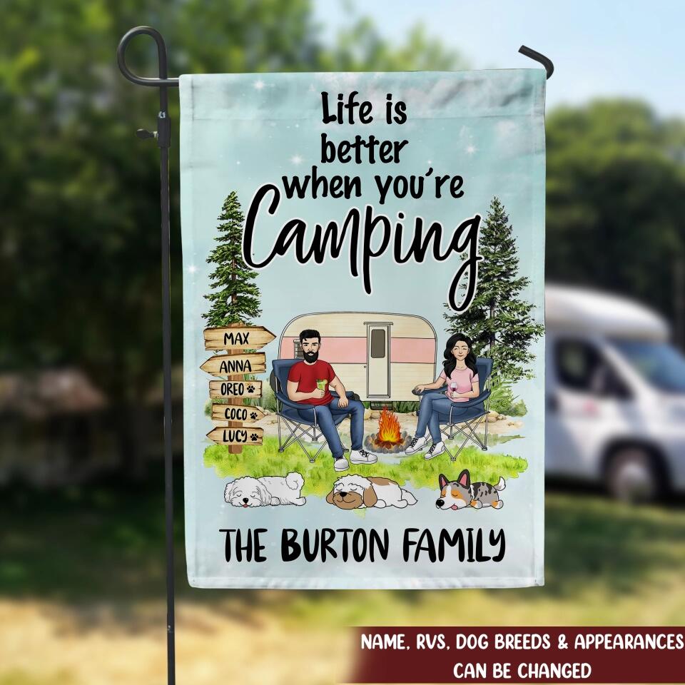 Life Is Better When You’re Camping - Personalized Garden Flag, Gift For Camping Lover