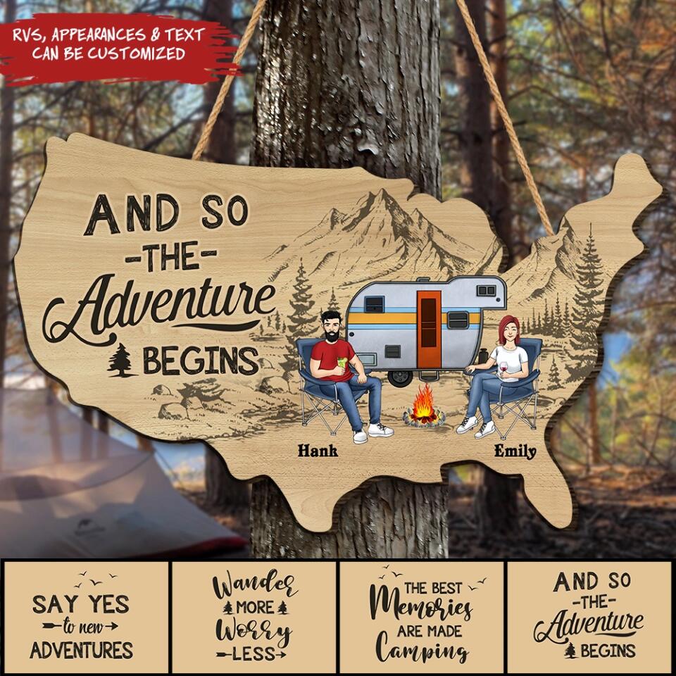 Personalized Say Yes To New Adventures Wooden Sign - Personalized Wooden Camping Sign - Gift For Camping Lovers - Camping Life