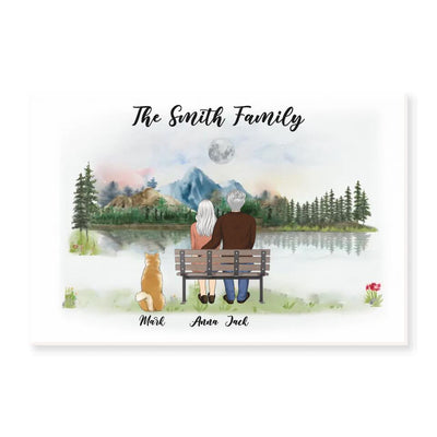Personalized Couple Portrait With Pets Canvas - Gift For Dog Lovers - Personalized Couple Dog Canvas - Custom Family Portrait - Dog Fur Family - Dog Gifts