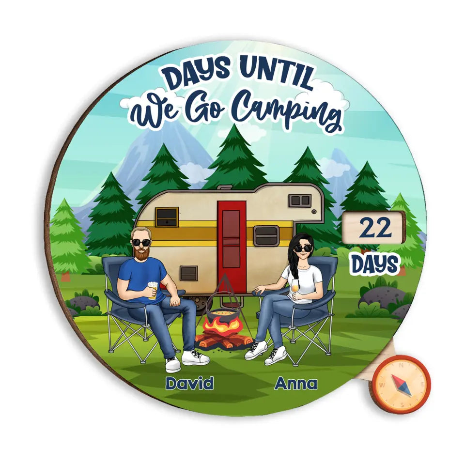 Days Until We Go Camping - Personalized  Countdown  Sign, Gift  For Camping Lover