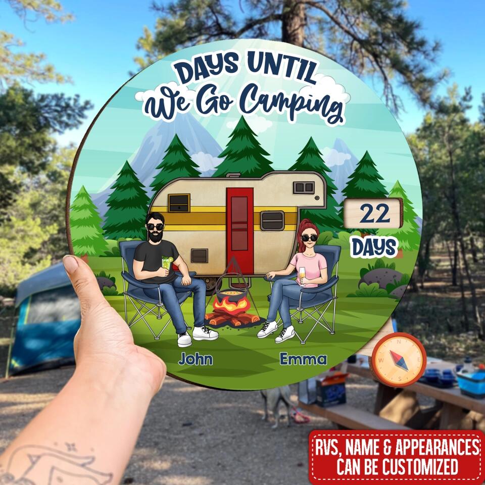 Days Until We Go Camping - Personalized  Countdown  Sign, Gift  For Camping Lover