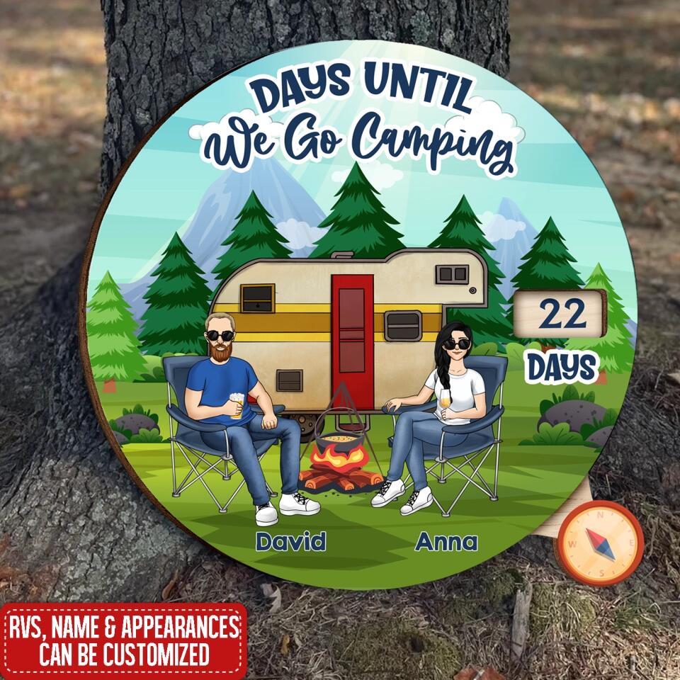 Days Until We Go Camping - Personalized  Countdown  Sign, Gift  For Camping Lover