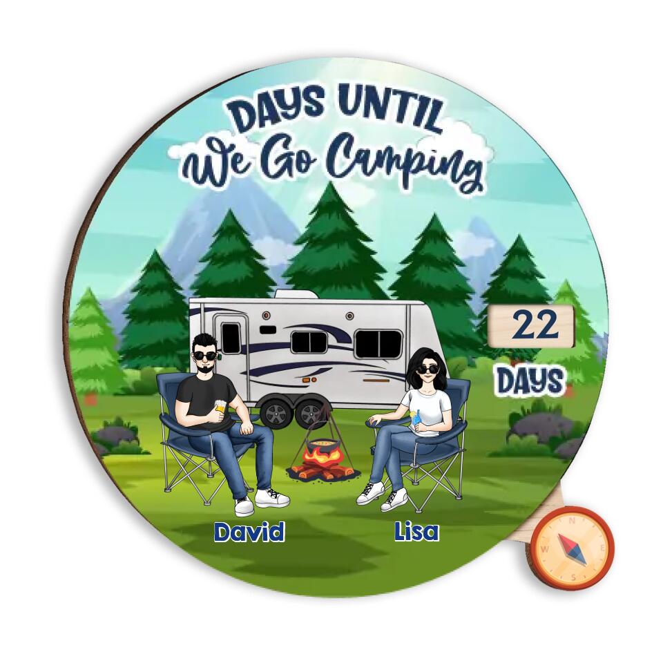 Days Until We Go Camping - Personalized  Countdown  Sign, Gift  For Camping Lover