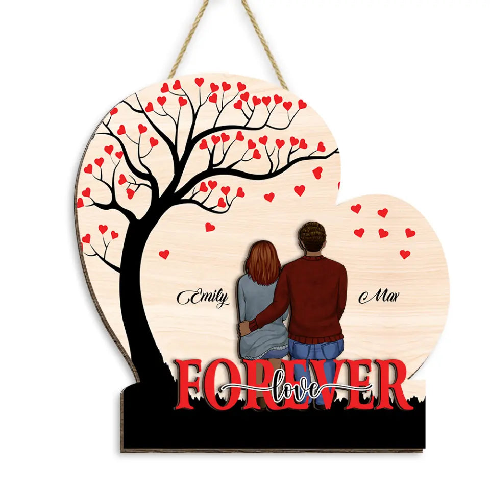 Forever Love - Personalized Couple 2 Layer Sign - Valentine Gift - Personalized Couple Sign - Valentine Decorations