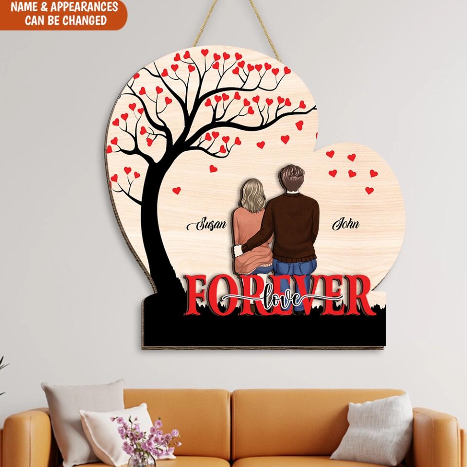 Forever Love - Personalized Couple 2 Layer Sign - Valentine Gift - Personalized Couple Sign - Valentine Decorations