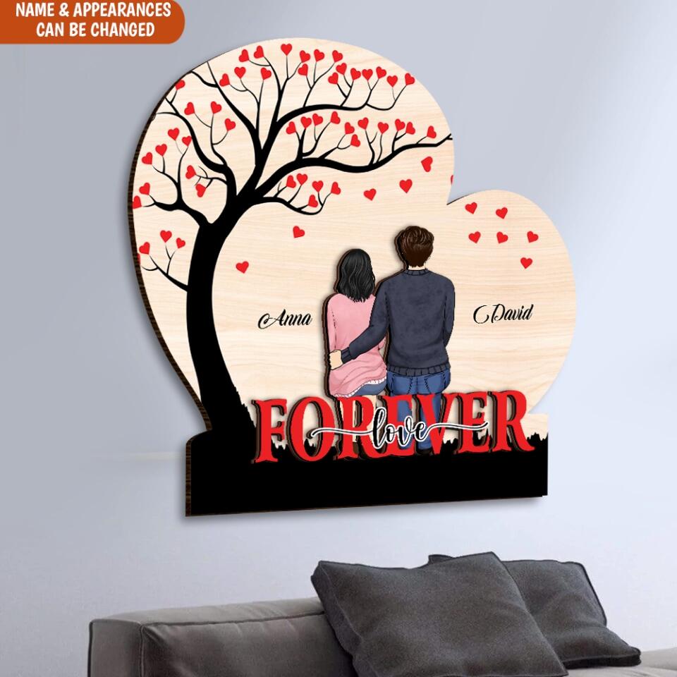 Forever Love - Personalized Couple 2 Layer Sign - Valentine Gift - Personalized Couple Sign - Valentine Decorations