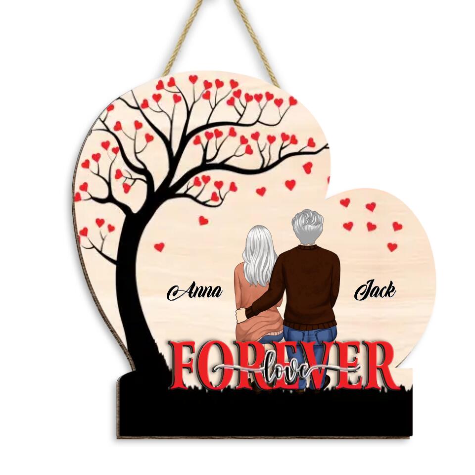 Forever Love - Personalized Couple 2 Layer Sign - Valentine Gift - Personalized Couple Sign - Valentine Decorations