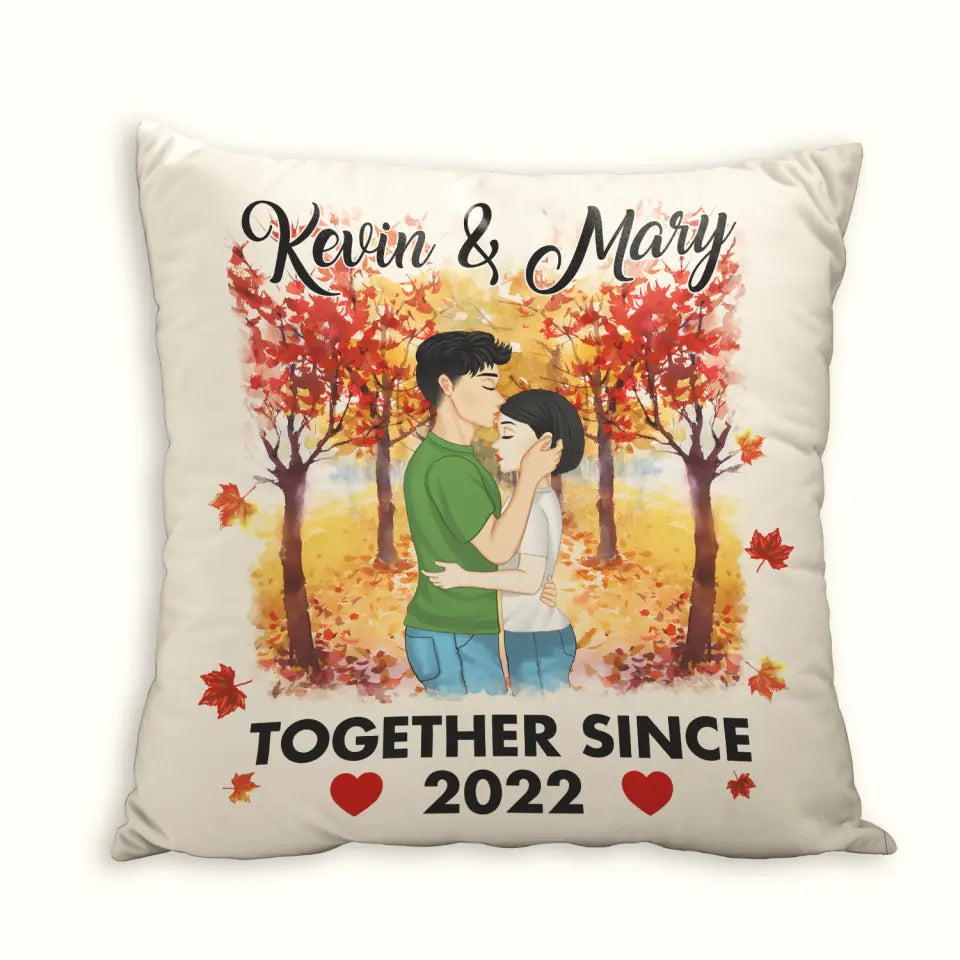 Personalized Couple Fall Together Since Pillow, Custom Couple Valentine Pillow Gift, Couple Pillow, Gift For Her, Him, Wife, Husband