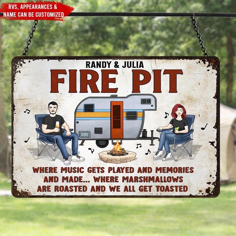 Where Music Gets Played And Memories - Personalized Metal Sign, Gift For Camping lover