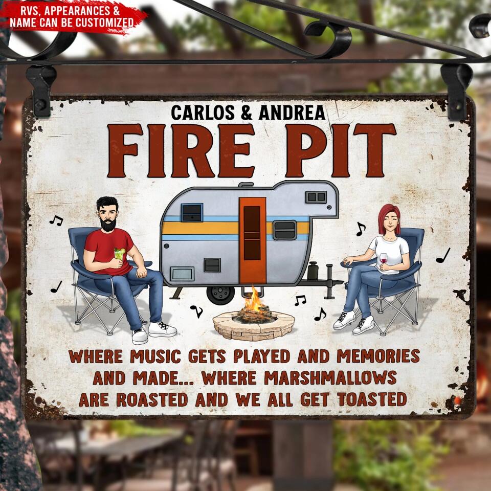 Where Music Gets Played And Memories - Personalized Metal Sign, Gift For Camping lover