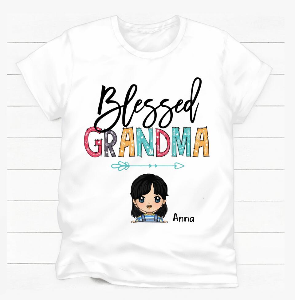 Blessed Grandma - Personalized  T-shirt, Gift For Grandma, Gift For Nana