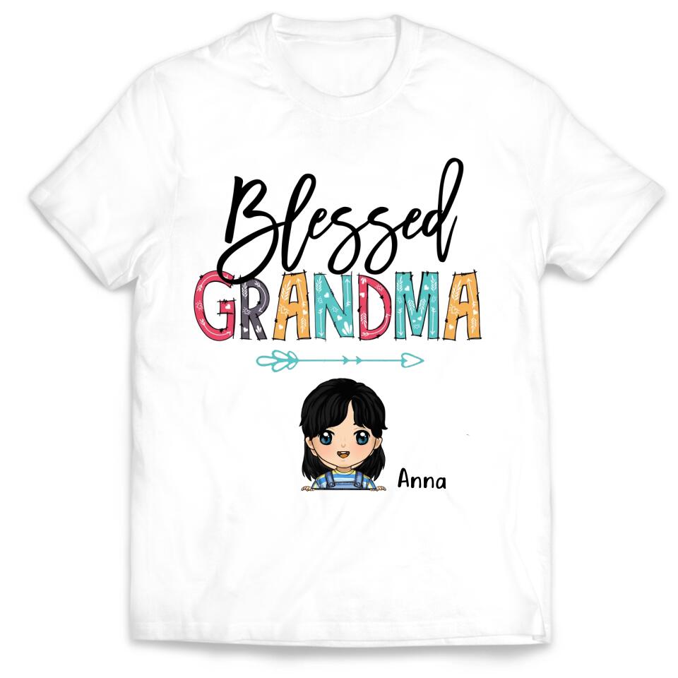 Blessed Grandma - Personalized  T-shirt, Gift For Grandma, Gift For Nana