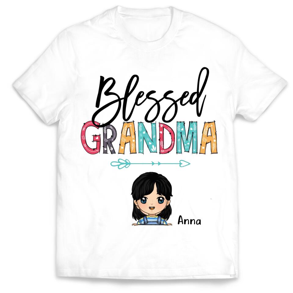 Blessed Grandma - Personalized  T-shirt, Gift For Grandma, Gift For Nana