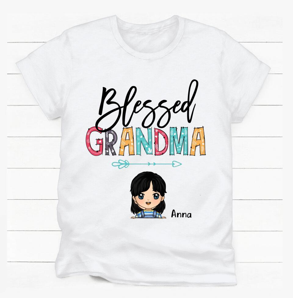 Blessed Grandma - Personalized  T-shirt, Gift For Grandma, Gift For Nana