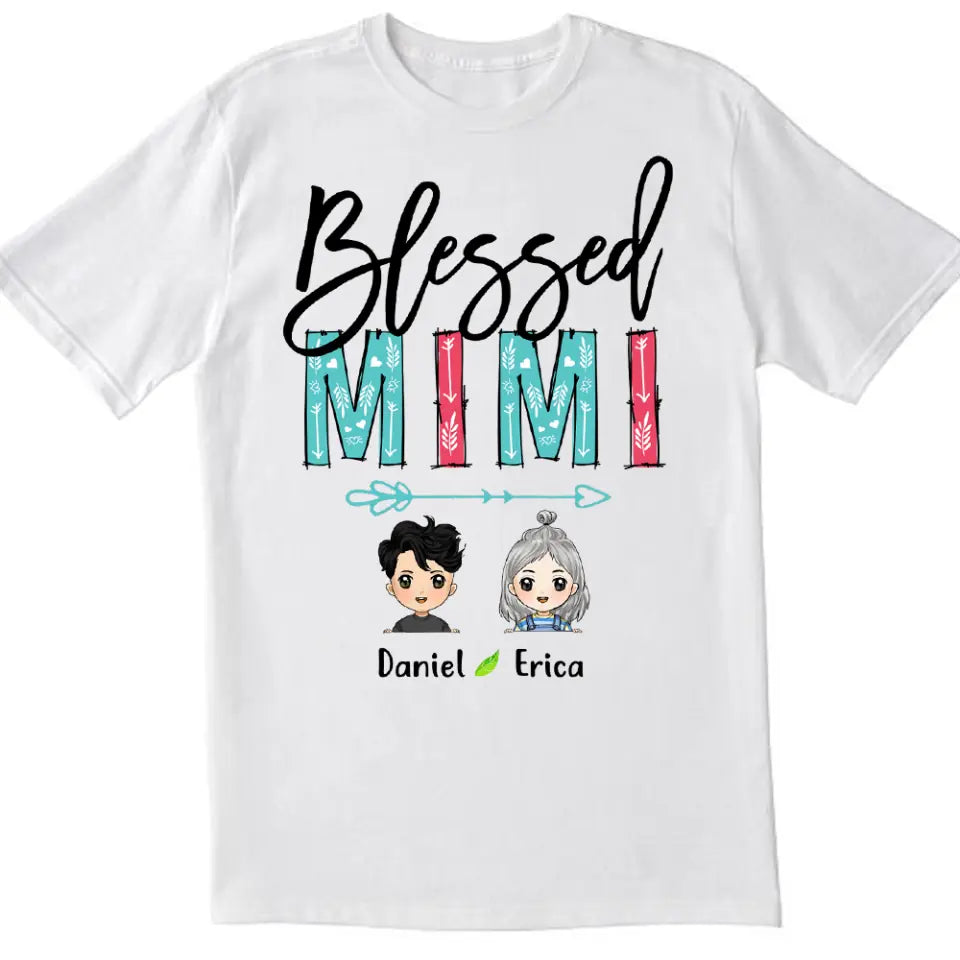 Blessed Grandma - Personalized  T-shirt, Gift For Grandma, Gift For Nana