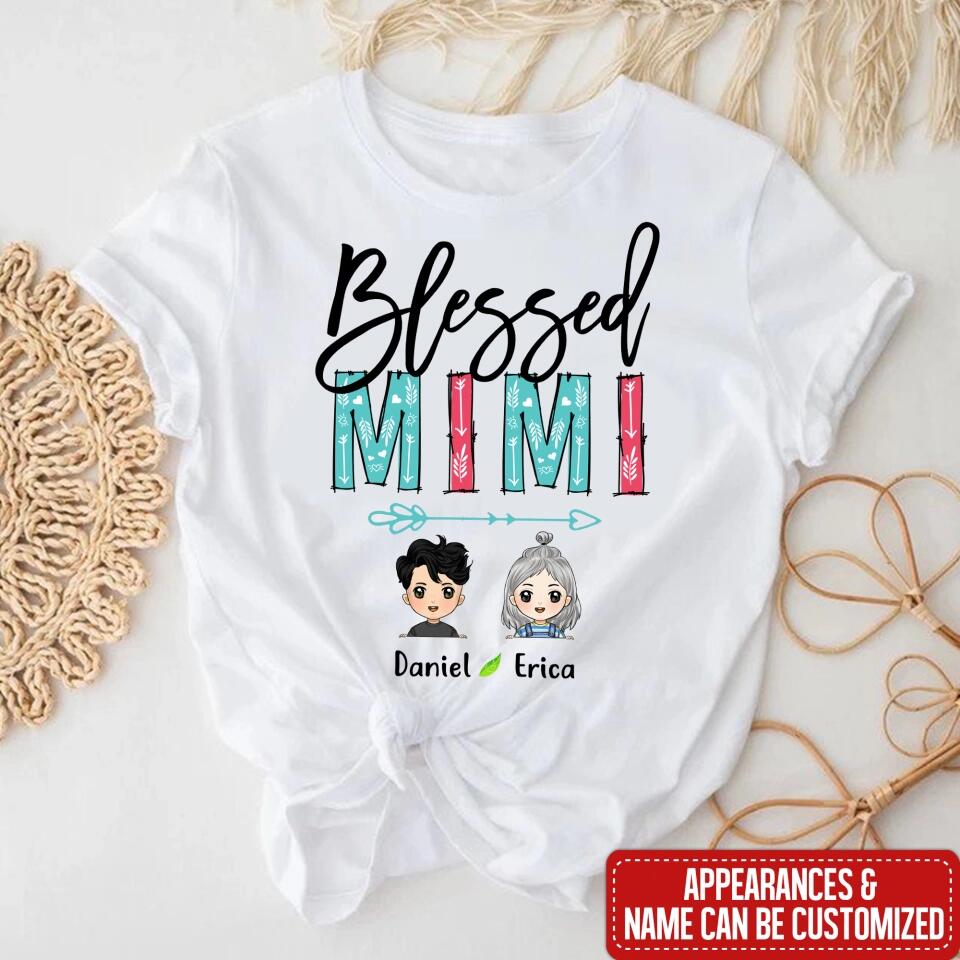 Blessed Grandma - Personalized  T-shirt, Gift For Grandma, Gift For Nana
