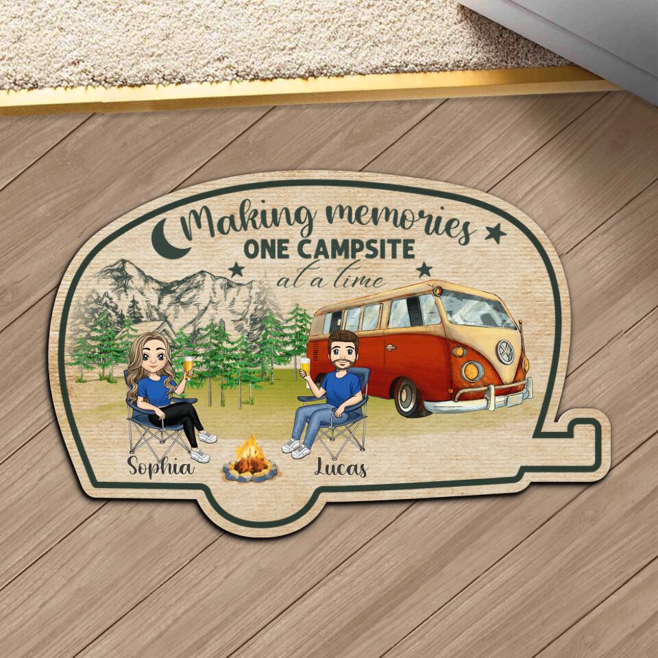 Making Memories One Camping At A Time - Personalized Door Mat Custom Shape