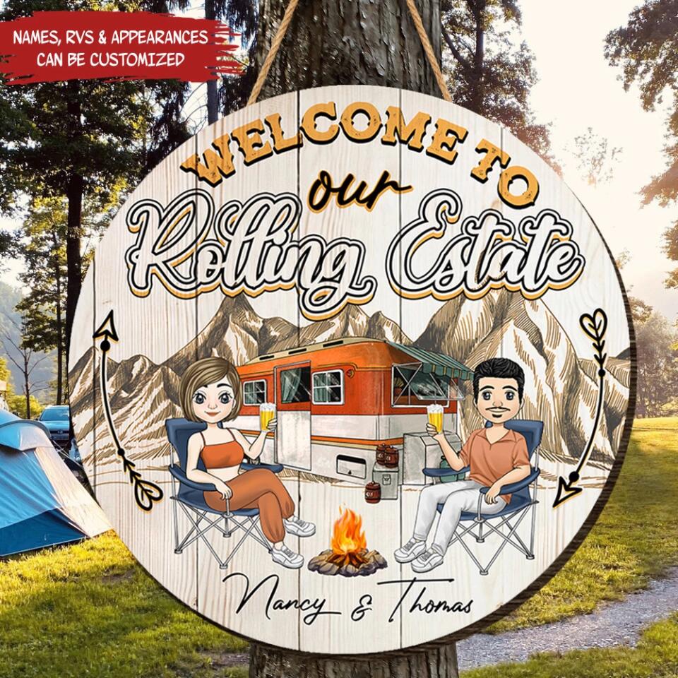 Welcome To Our Rolling Estate 2- Personalized Doorsign