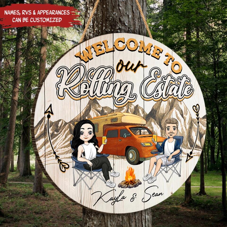 Welcome To Our Rolling Estate 2- Personalized Doorsign